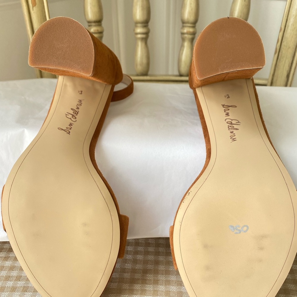 Sam Edelman Women's Tan Suede Ankle Strap Sandals - Picture 3 of 6